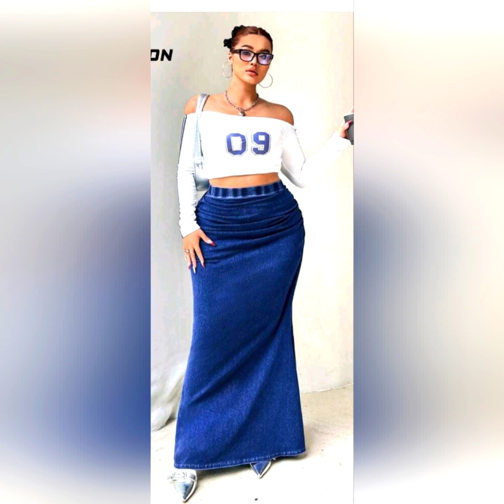 SHEIN Curve Super Stretch Denim Skirt 3X